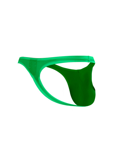 SP4NDEX GLOW by C4M - Mesh Green Thong Bulge PLUS (Bolsa frontal +20 % de espacio)