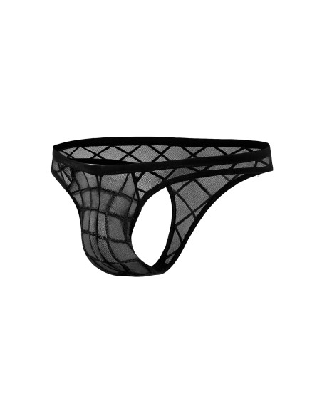 R4VAGE by C4M Thong Black Web Sheer (Negro)