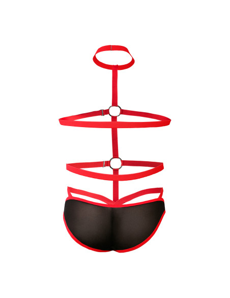 R4VAGE by C4M Harnais Halter Red Daring (Rouge / Noir)