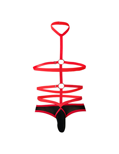 R4VAGE by C4M Harnais Halter Red Daring (Rouge / Noir)