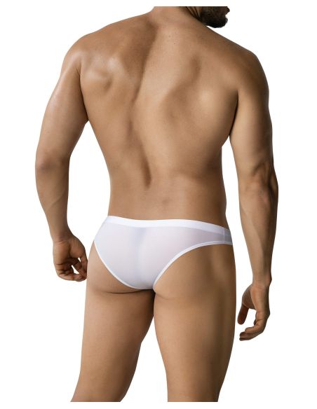R4VAGE by C4M Zero Pouch Brief – Slip Homme Minimaliste Ouvert à l’Avant Sans Poche – Blanc Transparent