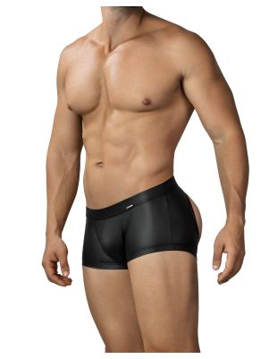 R4VAGE by C4M Split Exposure Trunk – Men’s Faux Leather Trunk with Open Back Cut-Out – Black