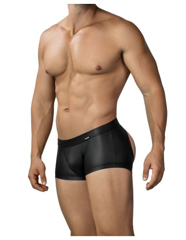 R4VAGE by C4M Split Exposure Trunk – Men’s Faux Leather Trunk with Open Back Cut-Out – Black