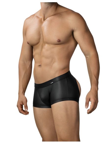 R4VAGE by C4M Split Exposure Trunk – Men’s Faux Leather Trunk with Open Back Cut-Out – Black