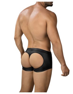 R4VAGE by C4M Split Exposure Trunk – Men’s Faux Leather Trunk with Open Back Cut-Out – Black 2